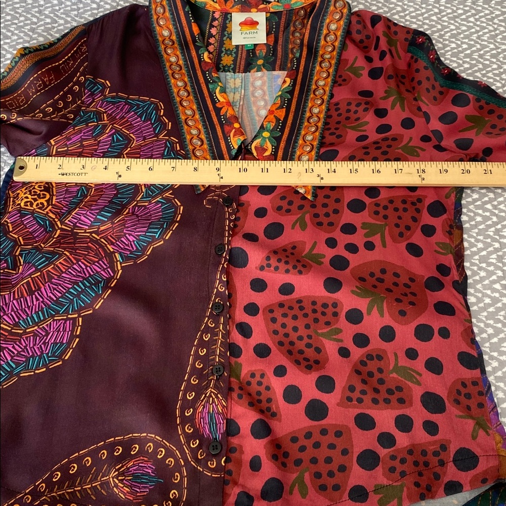 Farm Rio Multicolor Patterned Women's Top M - Picture 7 of 12